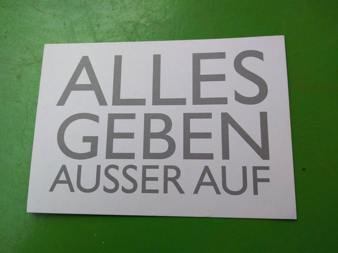 Alles geben ausser auf